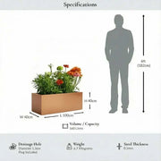 100cm Zinc Galvanised Copper Trough Planter